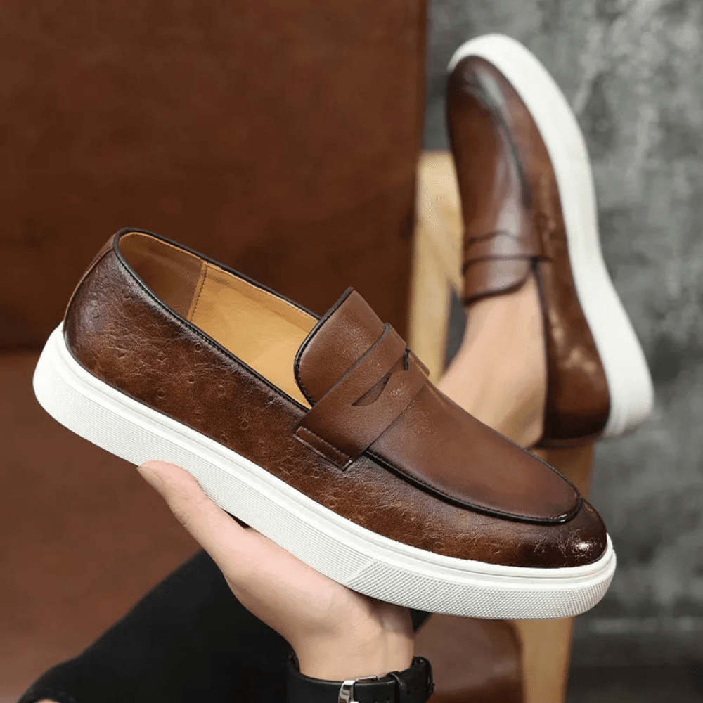 Mocassim Slip On Masculino de Couro Luca