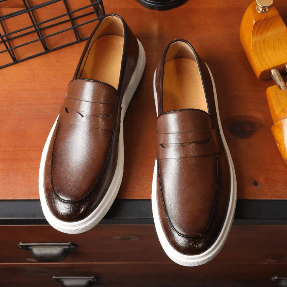 Mocassim Slip On Masculino de Couro Luca