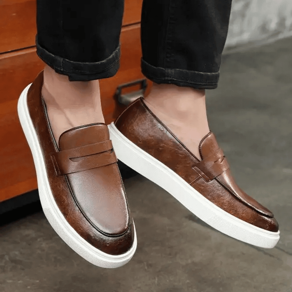 Mocassim Slip On Masculino de Couro Luca