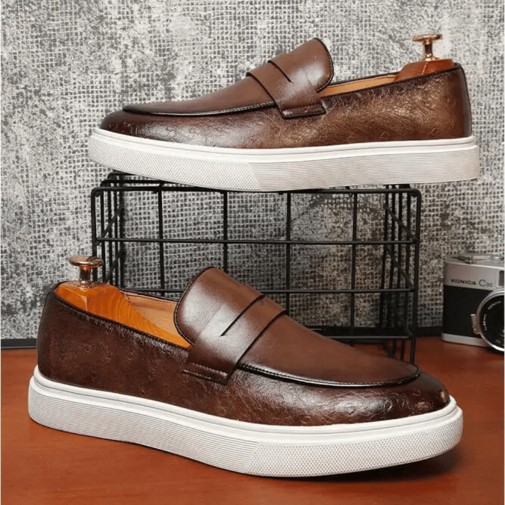 Mocassim Slip On Masculino de Couro Luca