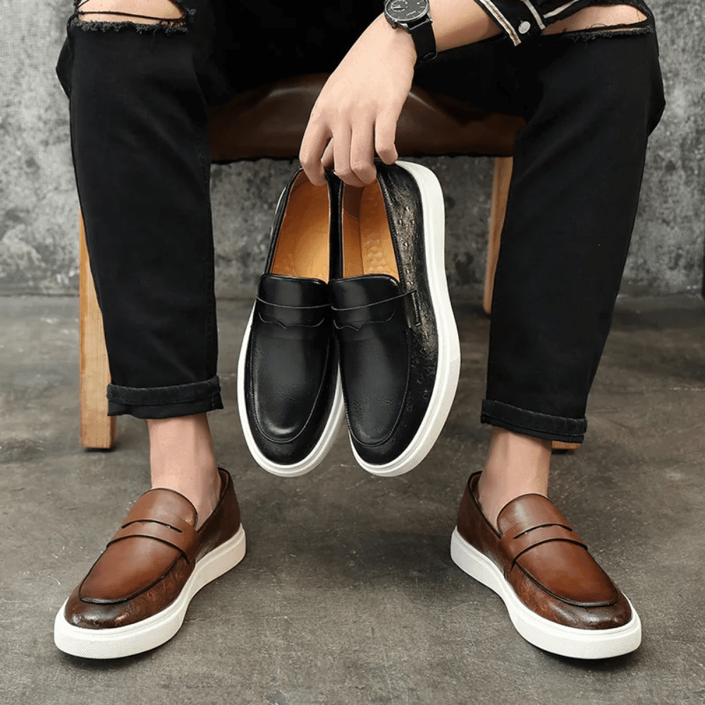 Mocassim Slip On Masculino de Couro Luca