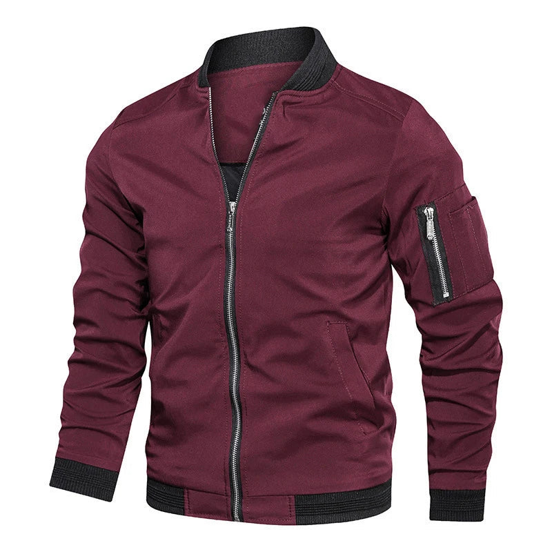 Jaqueta Masculina Casual com Zíper Gola Curta Luca